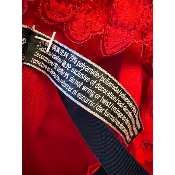 Victorias Secret 34DD Floral Lace Red Balconette Double Bra Top Adjustable Strap - Picture 7 of 8